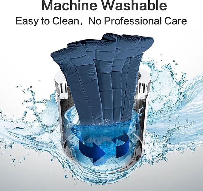 EASELAND Queen Size Mattress Pad Pillow Top Mattress Cover Quilted Fitted Mattress Protector 8-21" Deep Pocket Cooling Mattress Topper (60x80 Inches, Dark Blue)