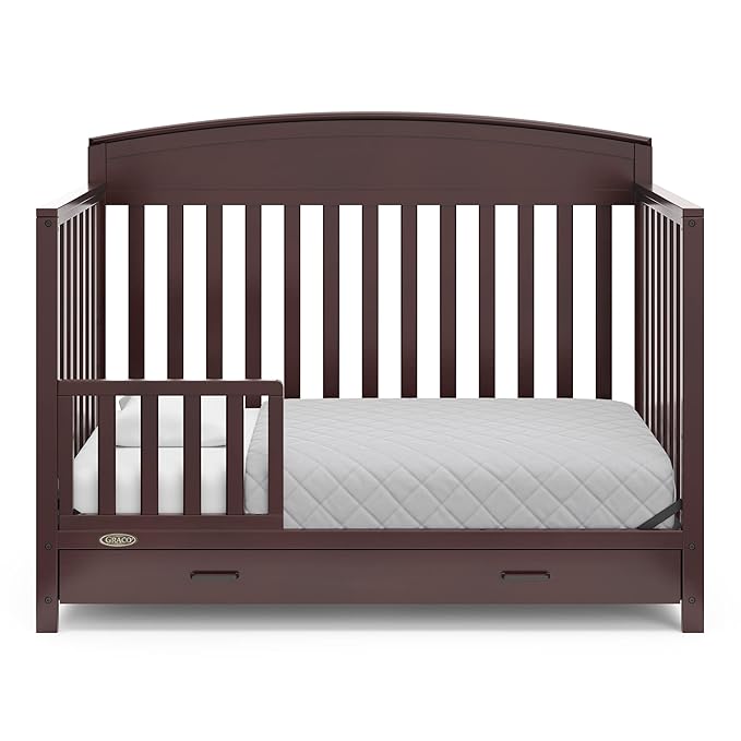 Graco Benton 5-in-1 Convertible Crib with Drawer (Espresso) - Converts from Baby Crib to Toddler Bed, Daybed and Full-Size Bed, Fits Standard Full-Size Crib Mattress, Adjustable Mattress Support Base