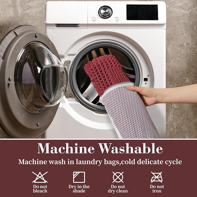 RESARE Waffle Bathroom Runner Rugs, Super Absorbent Bath Mat Non Slip Washable Quick Dry, Upgraded Ultra Soft Boho Bath Rugs with Tassels for Hallway Bedroom Laundry Room, 2'x4'(24"x48"), Red