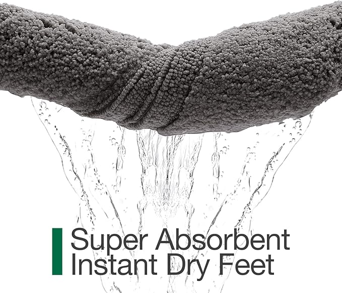 LUMI Bathroom Rugs Non Slip, Ultra Soft, Absorbent, Quick Dry, Washable Bath Mat, Upgraded Premium Microfiber, Plush Carpet for Bathtub and Shower Floor, Dark Grey, 24x36