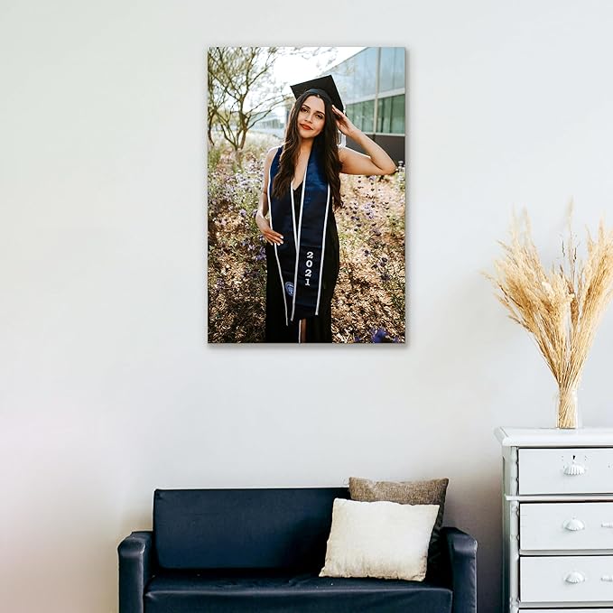 Custom Graduation Canvas Prints with Your Photos,Graduation Decorations, Personalized Graduation Canvas Wall Art Gifts Idea for Daughter, Son, Sibling or Friend (16" X 24")