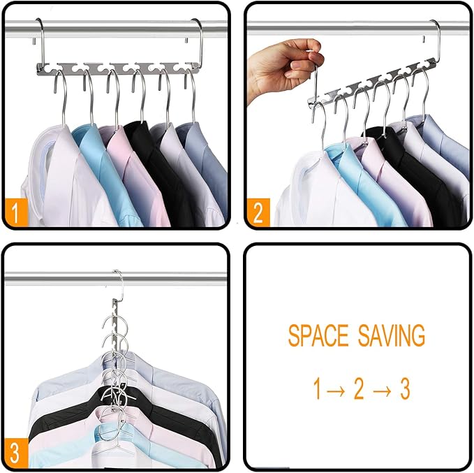 GEFTOl Space Saving Hangers Metal Hanger Magic Cascading Hanger Closet Clothes Organizer(20 Pack)