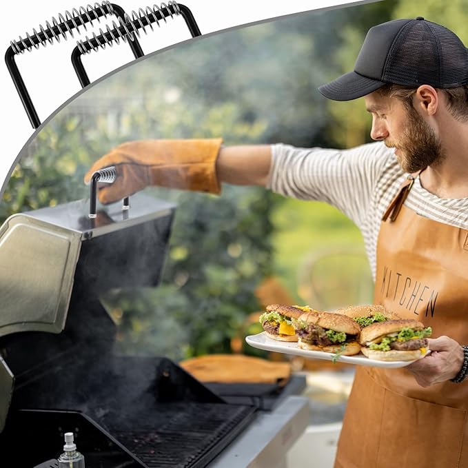 Dunzy 2 Pieces 6" Steel Spring Handle 5" Wide Overall with 1/2" Steel Rod for BBQ Pits Trailers Custom Metal Projects Wood Stove Handles Replacement Grill Barbecue Tool Sets(Black)