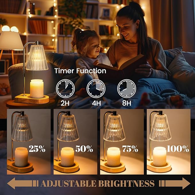Candle Warmer Lamp with Timer Dimmer, Wax Melt Warmer, Gifts for Mom Women, Housewarming Gifts for New Home