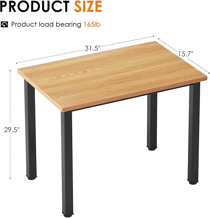 Need Computer Desk - 31.5 Inch Office Writing Work Study Kids Student Teacher Home Bedroom Table for Small Space, Teak