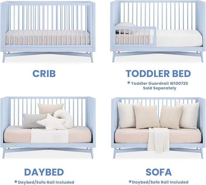 Delta Children Dylan 4-in-1 Convertible Crib, Cloud Blue