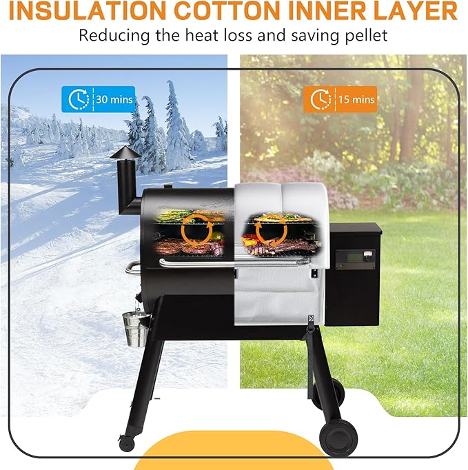 Insulation Blanket for Traeger Pro 780 Series TFB78GZEC TFB78GLEC and Ironwood 885 Series TFB89BLFC Wood Pellet Smoker Grill,BAC627 Pro 780 Insulation Blanket Grill Accessory for Winter Smoking,Silver