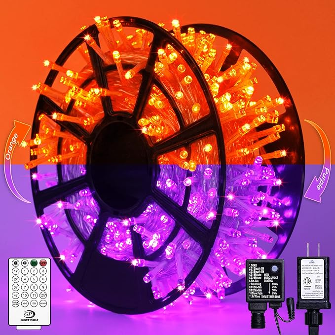 JMEXSUSS 500LED Orange Purple String Lights