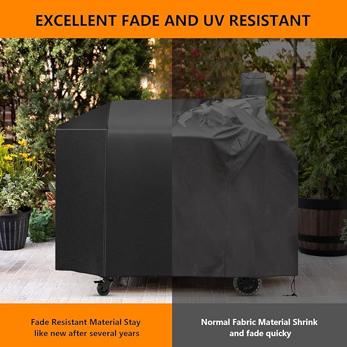 Grill Cover for Pit Boss Pro Series 1600,Competition Series 1600,Elite Series 1600,PB1600CS,PB1600PS2,PB1600PSE,Titan 1600CS Pellet Smoker Grill,Heavy Duty 600D Waterproof Pitboss Smoker Cover,Black