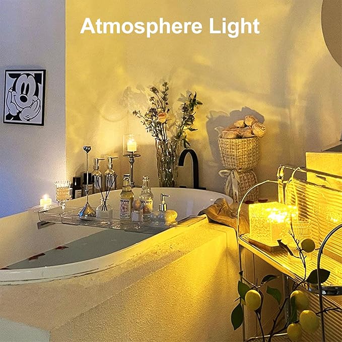 2 Packs Corded Lava Lamp with 2 Charger Adapters,Ocean Lamp Ocean Wave Projector Light Northern Lights Aurora Cube with 16 Colors and Dynamic Ripple Effect for Living Room Bedroom Decor - 5.1"