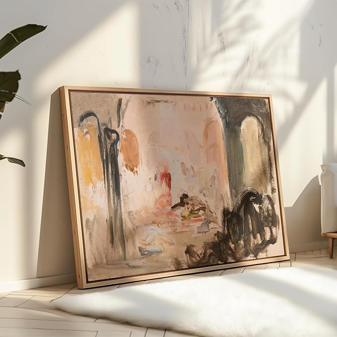 Poster Master Vintage Abstract Retro City Landscape Painting Print - Moody Modern Farmhouse Aesthetic Art - Great Living Room or Office Decor, 24x32 Unframed Wall Art