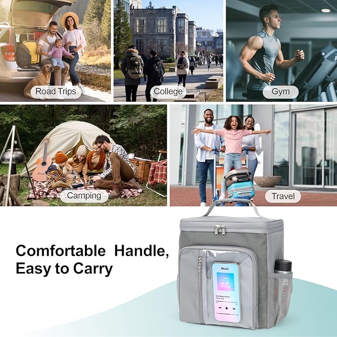 F-color College Dorm Essentials for Guys - Shower Caddy Portable with Hooks, Study, Quick-Dry Shower Caddy for Dorm Travel Essentials, Water-Resistant with Multiple Pockets for Easy Access, Grey