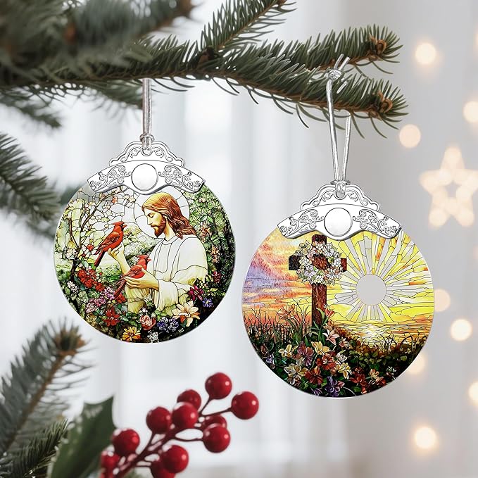 Christian Cross Ornament, Christmas Ornaments, Christian Christmas Decoration, Religious Decor, Gifts for Christians, Religious Gifts, Baptism Gift, Easter & Xmas Gift ﻿