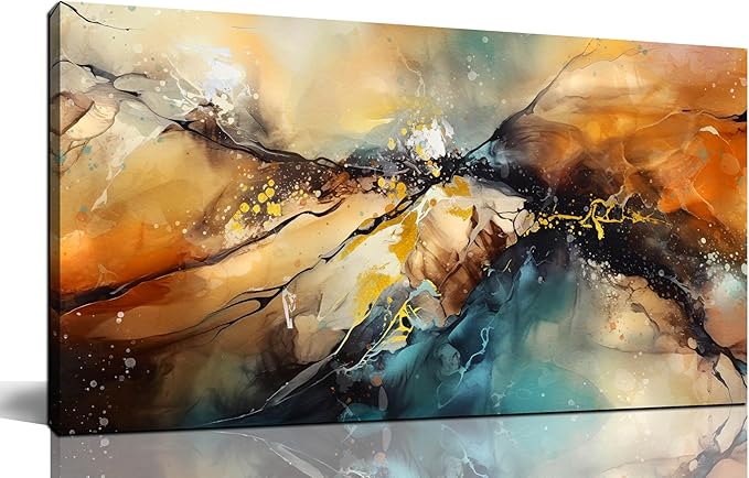 Abstract Paintings Wall Art for Living Room - Modern Wall Decor for Bedroom Kitchen Room Wall Art Ready to Hang Size 20" x 40"
