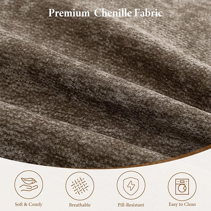 Vesgantti 143.7" Oversized Boneless Modular Couch, Modern 6 Seater Sectional Sofa with Ottoman & Deep Seat, Convertible Chenille Cloud Couches for Living Room, No Assembly Required, Dark Brown