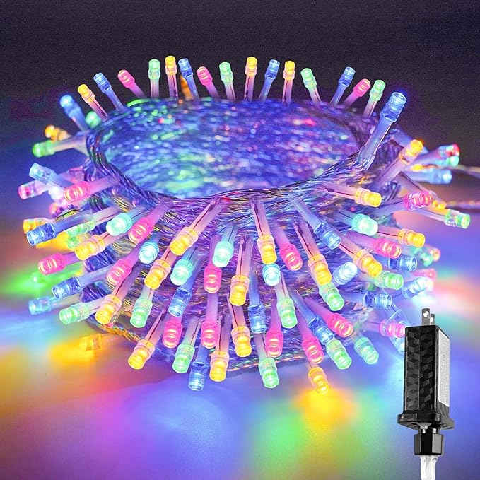 Multicolor 240 LED 88FT String Lights Indoor Outdoor, Connectable Christmas Tree Lights Waterproof 8 Modes with Timer, Clear Wire Fairy Twinkle Light Plug in for Bedroom Wedding Party Xmas Decorations
