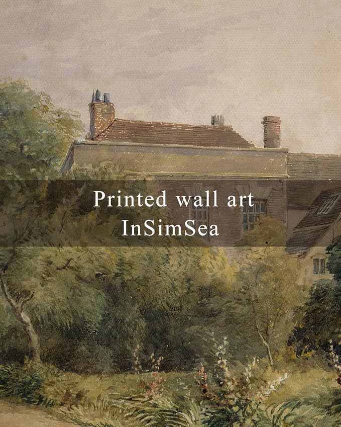 InSimSea Framed Canvas Wall Art Vintage Decor, Home Decor Classical Scenery Landscape Cottage Paintings, Large Wall Decorations for Living Room Home Farmhouse Bathroom Decor, 20"x30"