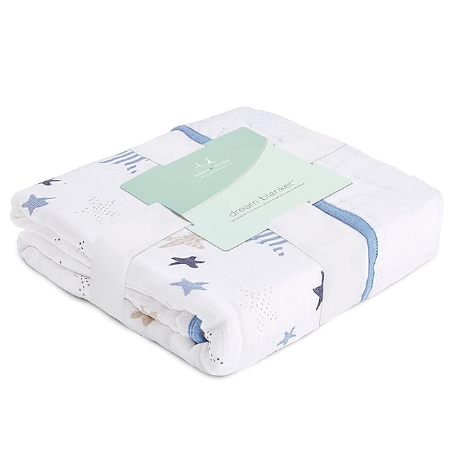 aden + anais Dream Blanket, Boutique Muslin Baby Blankets for Girls & Boys, Ideal Newborn Nursery & Crib Blanket, Unisex Toddler & Infant Bedding, Shower & Registry Gift, Rock Star