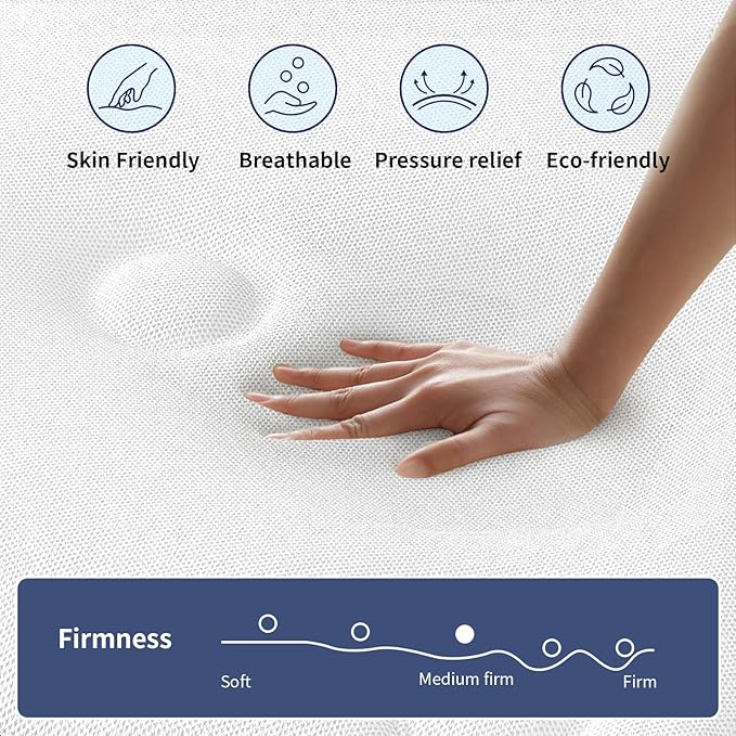 King Mattress 10 Inch, Hybrid Mattress in a Box, Soft & Comfortable Medium Firm, Motion Isolation, Pressure Relief, CertiPUR-US Certified (80"*76"*10")