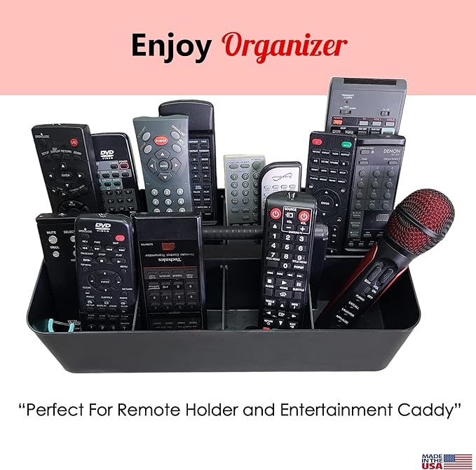 2 PACK - Portable DIY 8 Dividers Durable Plastic Tote Tool & Supply Cleaning Caddy with Handle Made In USA (Black)