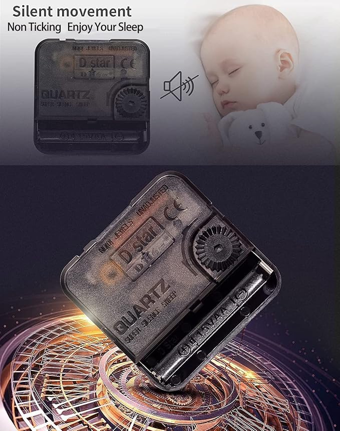 FULL HOUSE Wall Clock Silent Non Ticking Battery Operated, 12''x12'' Modern Minimalist Clock Wall Art, Crystal Porcelain Square Clock for Bedroom Living Room Office Home, 2pcs