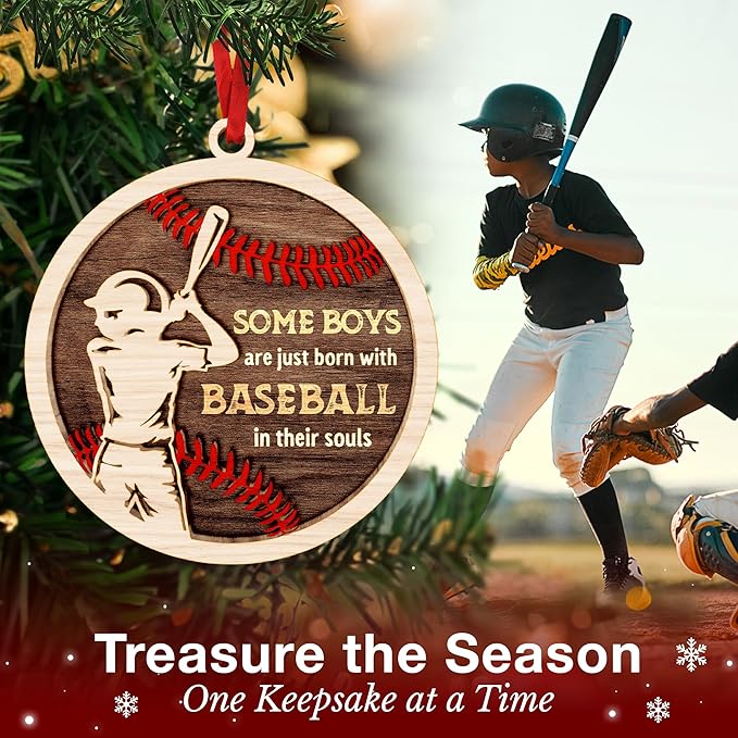 Baseball Ornaments for Christmas Tree - 2025 Signature Baseball Decor, Mini Sports Ornaments for Fanatics, Unique Player Ornament Gifts for Boys, Ideal Christmas Ornaments for Sport Enthusiasts