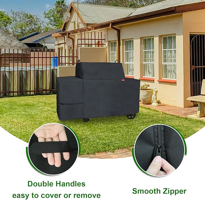 Grill Cover Fits Traeger Grills Woodridge Pro Electric Wood Pellet Grill and Smoker TFB97JLH,Outdoor Full-Length Heavy Duty Waterproof 600D Cover Compared to Traeger BAC776