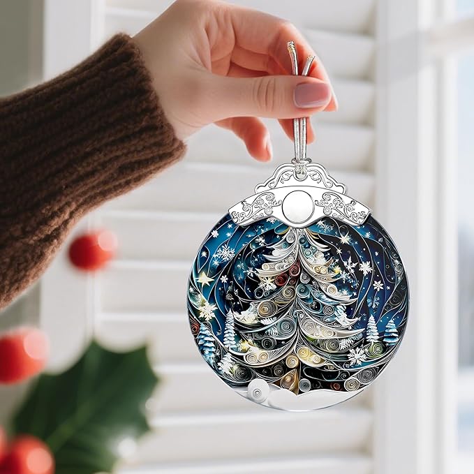 Christmas Tree Stained Glass Ornament - Xmas Decoration | Christmas Ornament | Holiday Keepsake – Xmas Gifts | Gift Exchange | Gift Idea