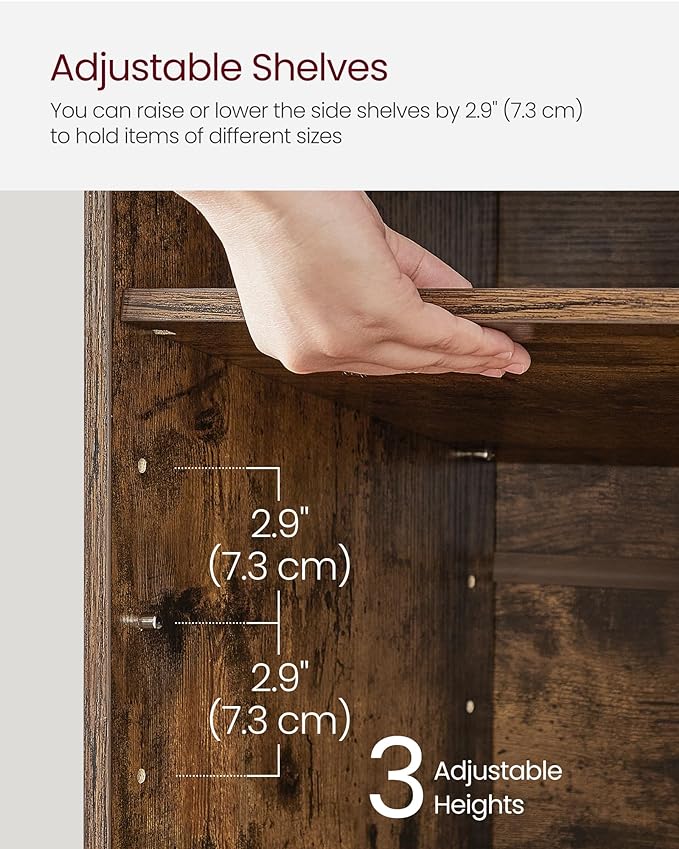 VASAGLE CUSTOS Collection - Shoe Bench, Storage Bench with Padded Seat, Entryway Bench with 9 Compartments, for Bedroom, 11.9 x 30.9 x 18.9 Inches, Rustic Brown and Chestnut Brown ULHS009B01