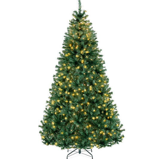 Best Choice Products 6ft Pre-Lit Christmas Tree Premium Hinged Artificial Pine Lighted Holiday Tree for Home, Office w/ 1,000 Branch Tips, 250 Lights, Metal Hinges, Foldable Base