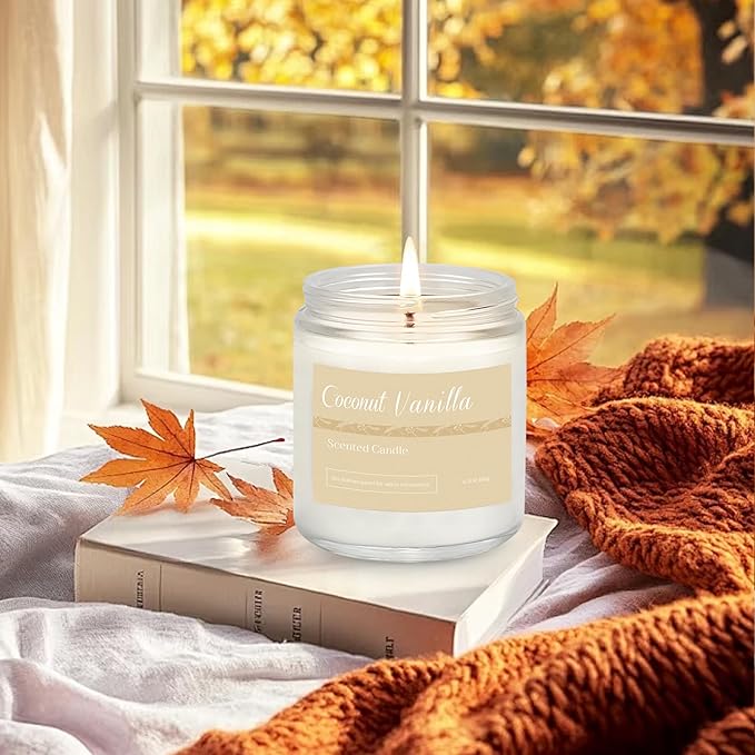 6 Pack Candles for Home Scented, Candle Gift Set for Women Men,Fall Scented Candle Natural Soy Candles for Autumn Home Deco, Pumpkin Candle, Relaxing, SPA, Holiday Gift