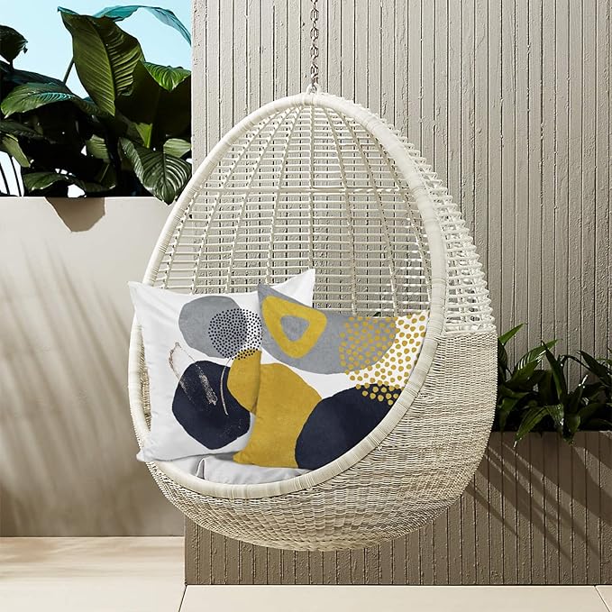 Jartinle Mustard Yellow Mid Century Modern Throw Pillow Covers Abstract Art Geometric Minimalist Pillow Covers Aesthetic for Couch Home Decor Set of 4