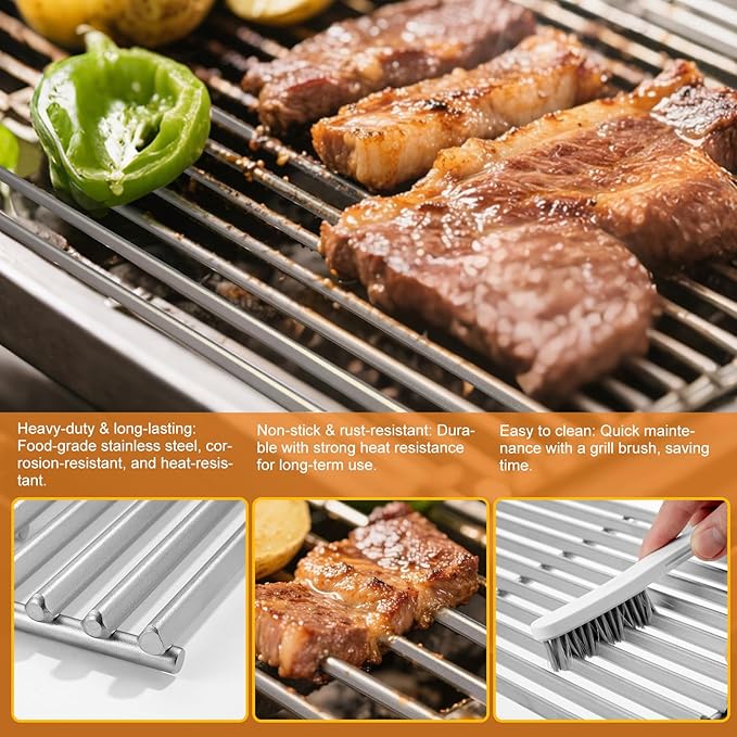 Grill Grate Replacement Parts for Blaze Grill 3, 4, 5 Burner Blaze Grill Models,18 x 7-3/8(3/8" Triangle Rod 4 PC)