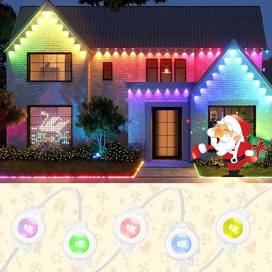 111FT Permanent Outdoor Lights,72 RGB Eaves Lights with App Control Remote, IP65 Waterproof Eternity Eaves Lighting, Outdoor Light for Outside Roofline Decor, Party, Holiday Xmas