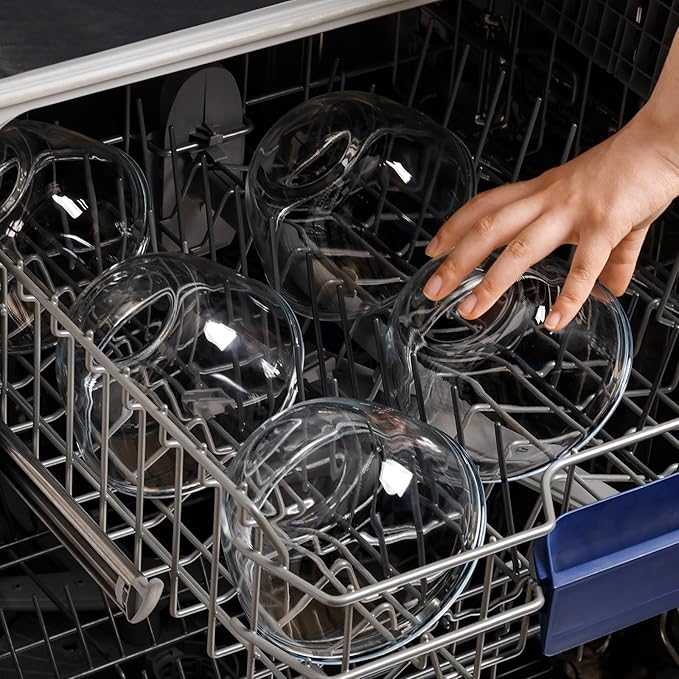 NUTRIUPS Glass Bowls Set Cereal Bowl Glass Salad Bowls Small Bowl for Kitchen (24oz-set of 6)