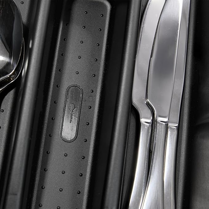 madesmart Classic Mini Silverware Tray Soft Grip, Non-Slip Kitchen Drawer, Multi-Purpose Home Organization, BPA Free, 5 Compartments, Carbon