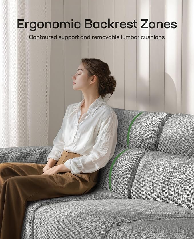 Marsail 2-Seater Modern Sofa, 65" Loveseat Couch with Wide Armrests & Deep Cushions, Linen Sofas with Removable Washable Covers for Living Room, Grey