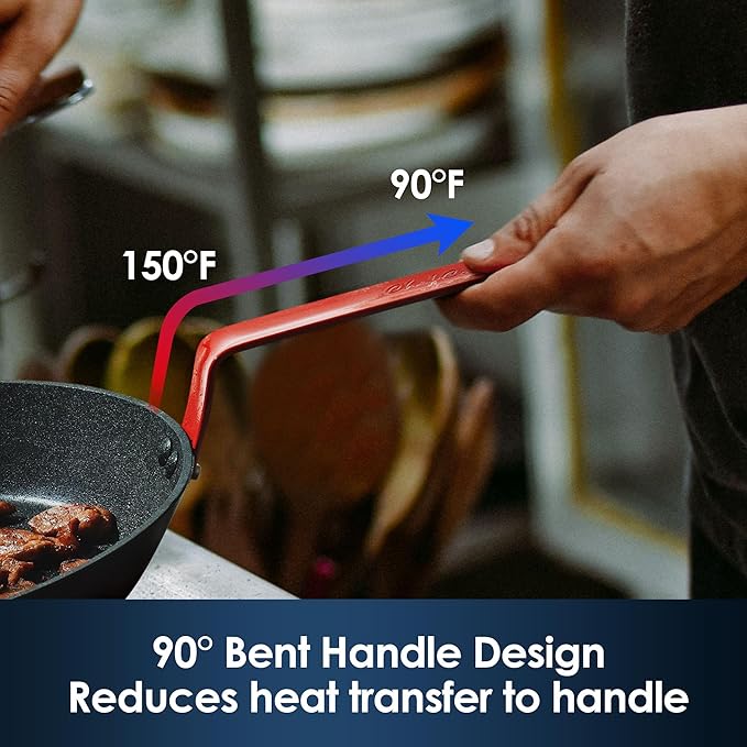 SENSARTE Nonstick Frying Pan Set 3-Piece, Oven Safe Skillets with Swiss Coating, Induction Compatible Chef Pan Set, Dishwasher Safe Cooking Pans, PFOA PFOS Free, 8, 10 and 12 Inch