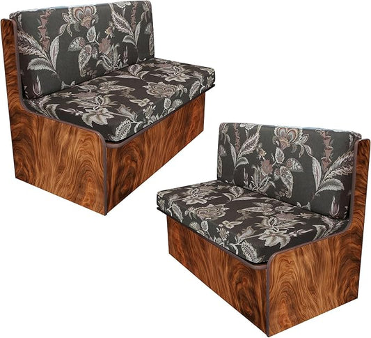 Rv Dinette Cushion Covers,Printing Stretchable Camper Cushion Cover,RV Cushion Slipcover,Rv Couch Cover Replacement for RV Camper Car Bench,2 Backrest Covers and 2 Bench Covers (Grayish Brown)