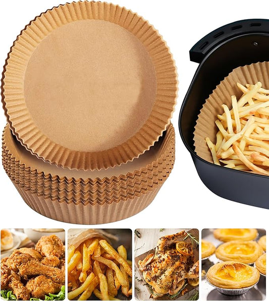 Air Fryer Disposable Paper Liners for Ninja AF161 AF150AMZ, 125 Pcs Round Parchment Cooking Liner for Airfryer, Microwave Oven, Frying Pan, 8 Inch Fryers Filters Sheets for 5 6 7 8 Qt Baking Basket
