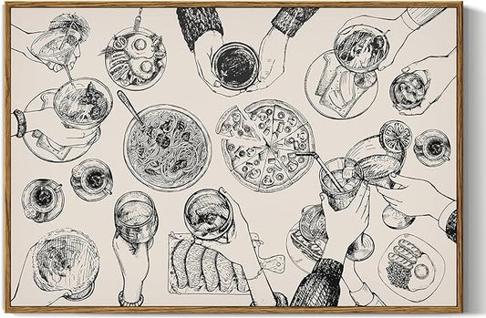 InSimSea Framed Wall Art for Living Room Abstract Modern Dining Room Canvas Art Wall Decor Rustic Artwork Farmhouse Oil Painting Pictures Prints Kitchen Decor Gallery Boho Vintage Decor Office 16x24In