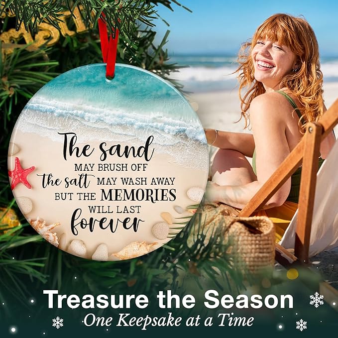 Beach Christmas Ornaments - Coastal and Ocean-Themed Ornaments for Festive Beachy Christmas Tree, Perfect for Beach Lovers and Coastal Decor Fans, Unique, Beachy Ornaments for Chrismas Tree