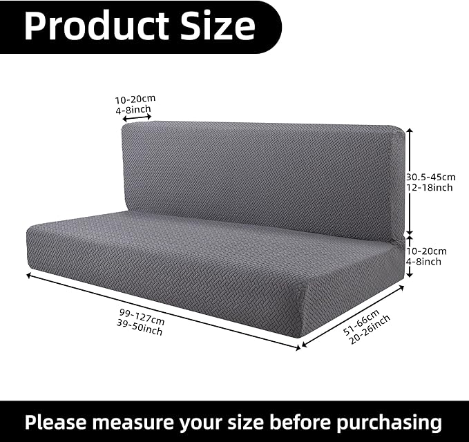 Rv Dinette Cushion Covers,Jacquard Stretchable Camper Cushion Cover,RV Cushion Slipcover,Rv Couch Cover Replacement for RV Camper Car Bench,2 Backrest Covers and 2 Bench Covers (Twill,Grey)