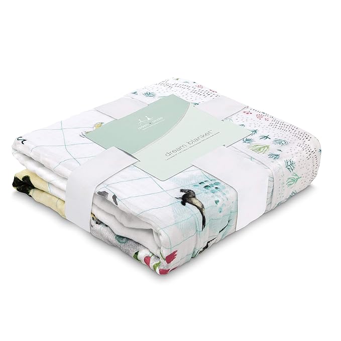 aden + anais 100% Cotton Muslin Baby Blanket Crib Bedding for Newborn Baby and Toddler, Nursery Blanket for Boys and Girls, Baby Registry and Shower Gift - Around The World
