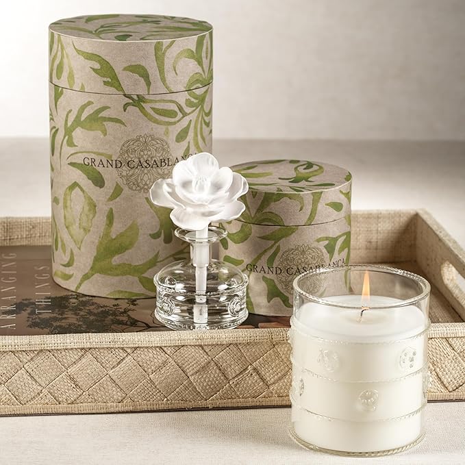 Zodax Grand Casablanca Glass Jar Scented Candle for Home Decor - Single-Wick Candle Ideal for Kitchen and Bathroom - Makes a Great Gift for Women and Men - Apricot Bloom - 6.5 Oz. - Pack of 1