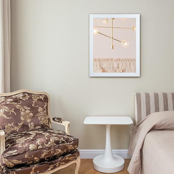 BOMINICA Rectangular Wall Mirror Framed Wall Mirror 16” x 20” for Bathroom, Living Room, Vanity, White