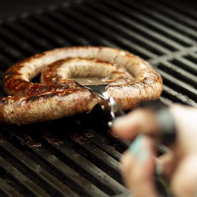 Shark BBQ Grill Tongs - 17 inch Green. Professional kitchen and outdoor grilling utensil. Long reach Barbeque Grilling Tongs. Ideal for steak, fish, burger, and sausage