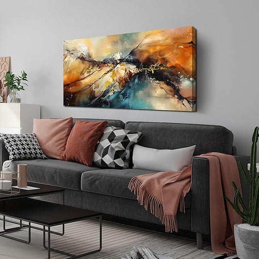 Abstract Paintings Canvas Wall Art for Bedroom - Modern Living Room Wall Decor Ready to Hang Size 24" x 48"
