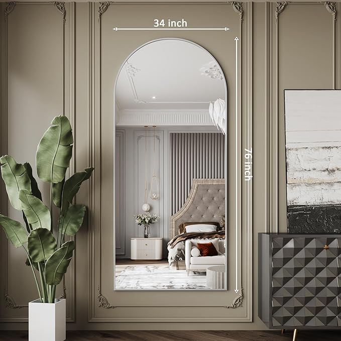 Gold Mirror 34"x76",Nano Glass Large Mirror Full Length, Gold Mirror Full Length,Tall Mirror Full Body