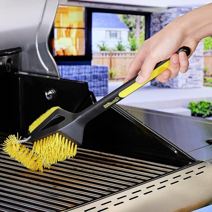 Mr. Bar-B-Q Triple Action Grill Brush Powered by Scrub Daddy